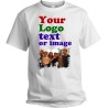 White T-shirt with print - "Your personalized text" ( thermotransfer film), print area size A4