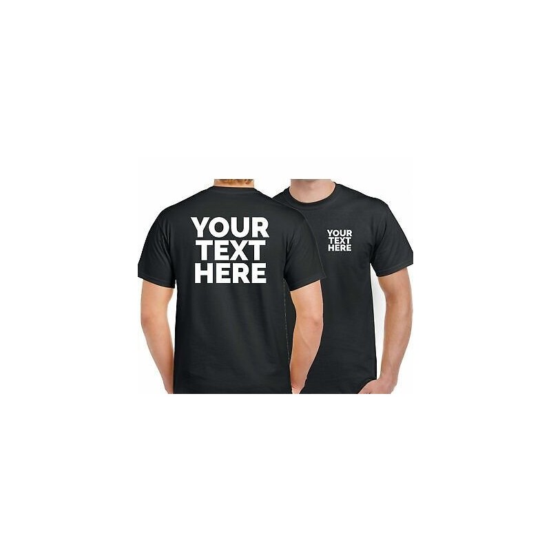 Black T-shirt with white print - "Man besī....odi"  ( thermo transfer film), print area A4