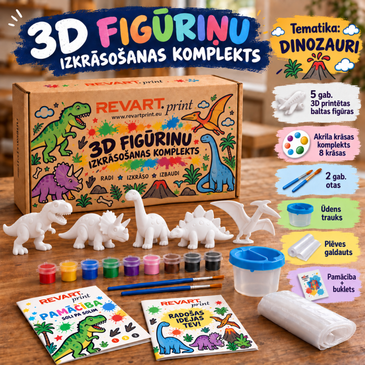 3D Figūriņu krāsošanas komplekts_Dinozauri