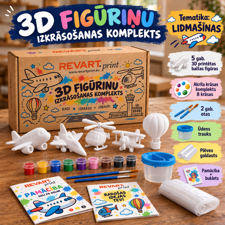 3D Figurinu krāsošanas koplekts_Lidmašīnas