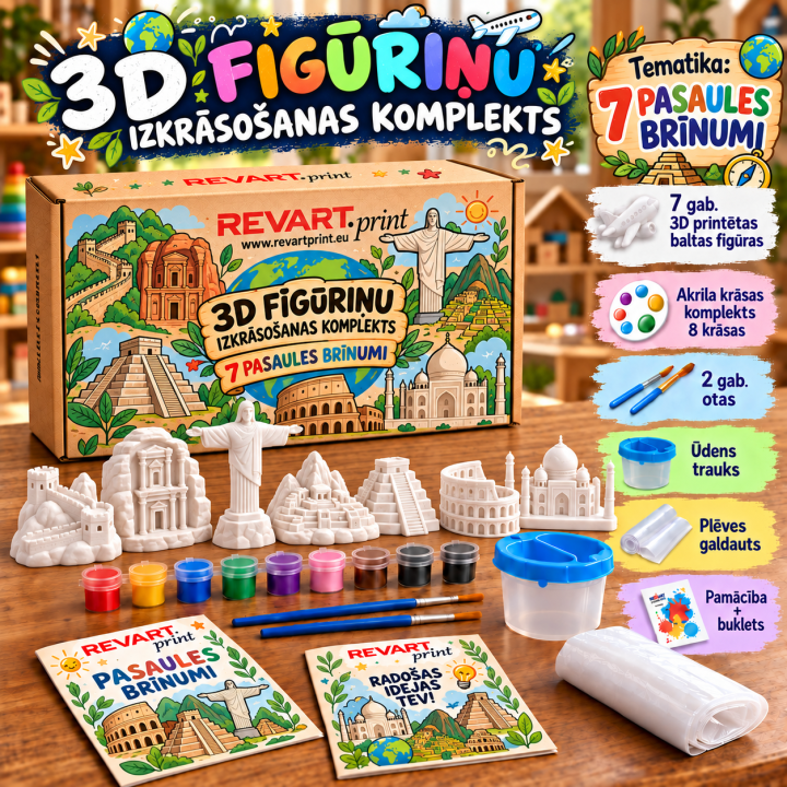 3D Figūriņu krāsošanas komplekts_7 Pasaules Brīnumi